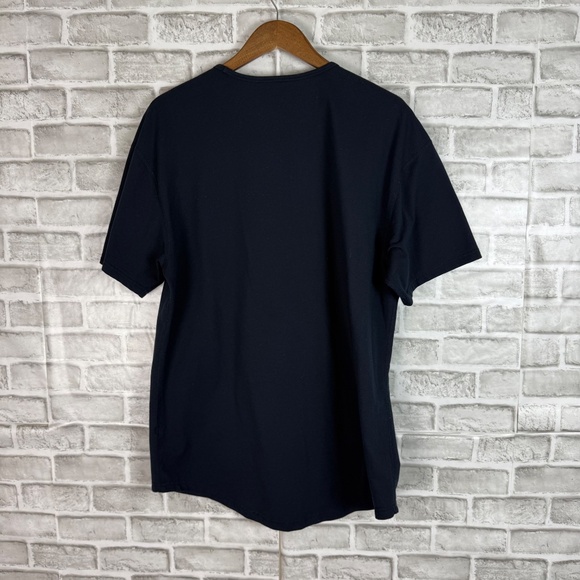 BYLT Premium Drop Cut Short Sleeve Solid Navy Blue Crew Neck Shirt Mens XL - Picture 5 of 7